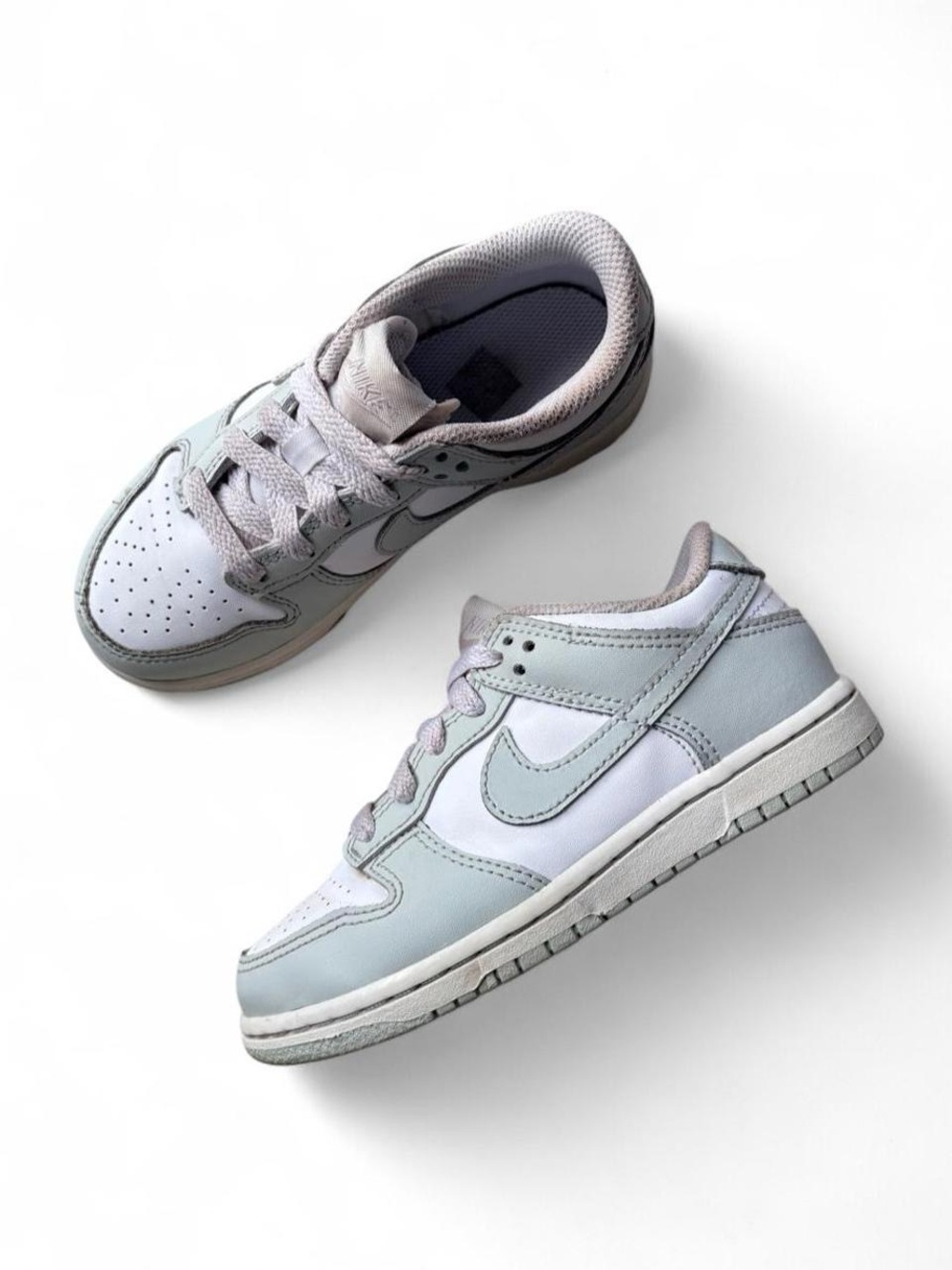 Nike Dunk Low Preschool Sneakers – White/Light Smoke Grey, 12C